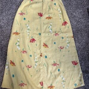 Liz Claiborne Yellow Floral A-Line Skirt
